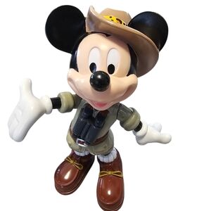 Disney Mickey Mouse, Safari, Plastic Figure, Moveable, 8 Inch